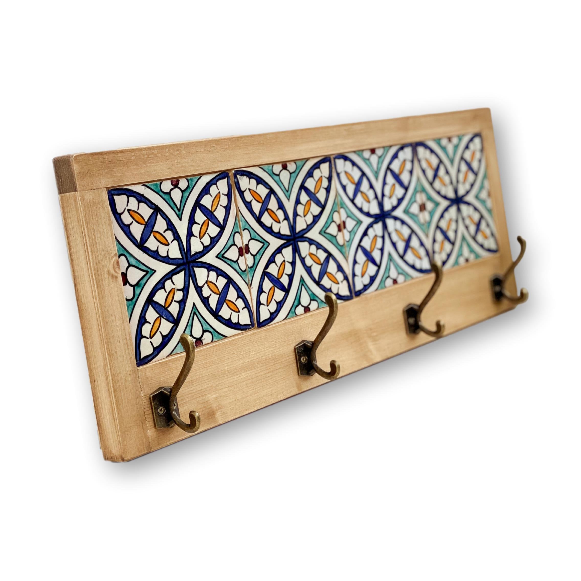 Porte-manteau, organisateur d'entrée, porte-manteau mural, porte-manteau, porte-manteau avec carreaux, carrelage marocain