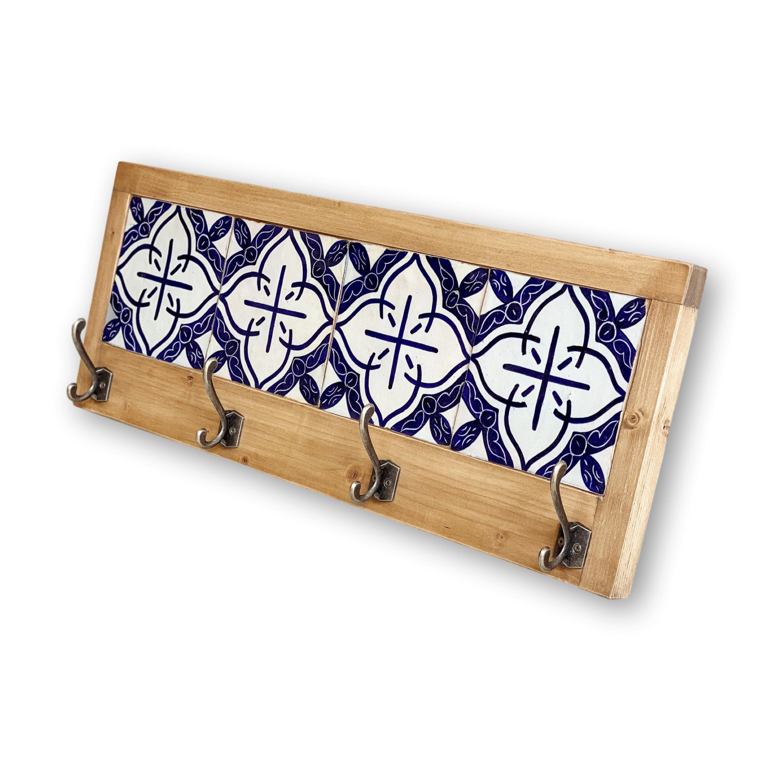 Porte-manteau, organisateur d'entrée, porte-manteau mural, porte-manteau, porte-manteau avec carreaux, carrelage marocain