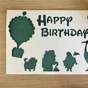 disney up birthday card cutting file, SVG file, up theme birthday card cutting file, birthday card template SVG file