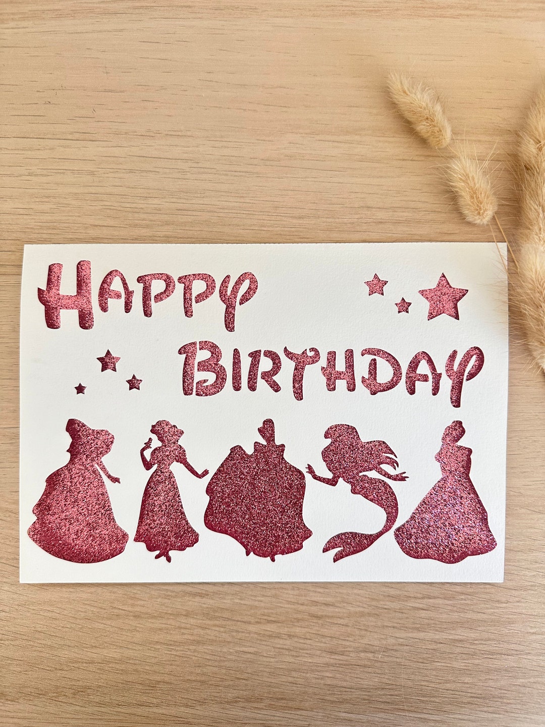 Disney Princess Birthday Card Cutting File SVG File, Disney Princess ...