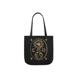 Omnipotent Black Canvas Tote Bag by Baba Yaga Magick