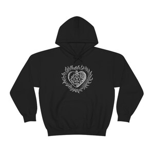 Love Silver Hooded Sweatshirt by Baba Yaga Magick