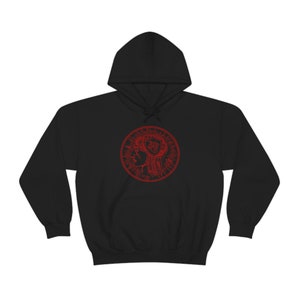 Empathic Shielding Red Hooded Sweatshirt by Baba Yaga Magick