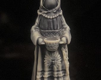 Slavic Baba Kitchen Witch Sculpted Candle