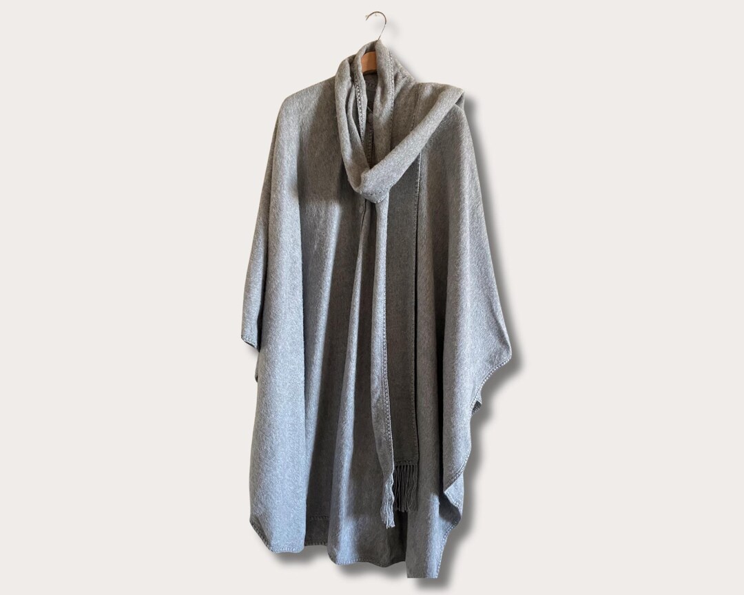Incan Grays Alpaca Poncho
