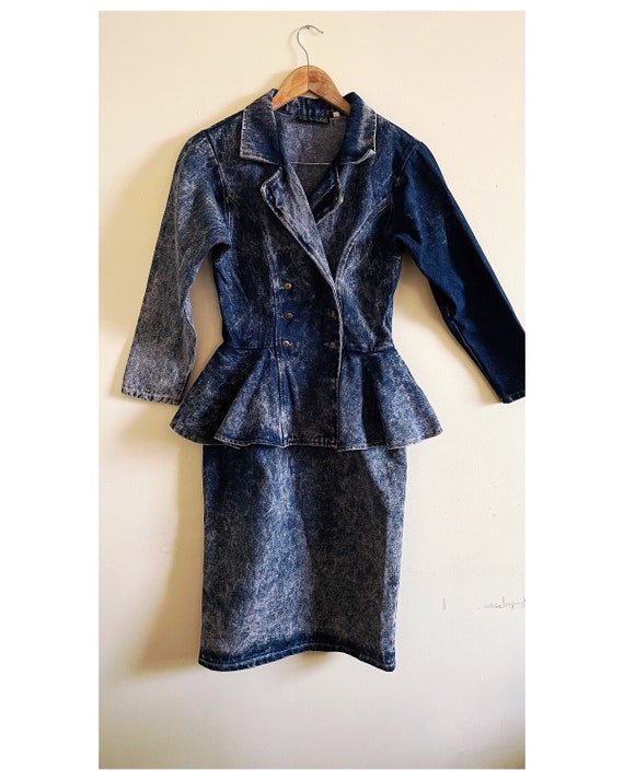 denim peplum dress Washed Ashore Peplum Corset Denim Top – Lithologie Co main image 1