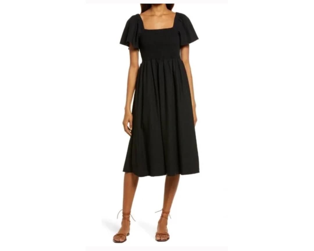 madewell lucie midi dress Lucie Cutout-Back Midi Dress