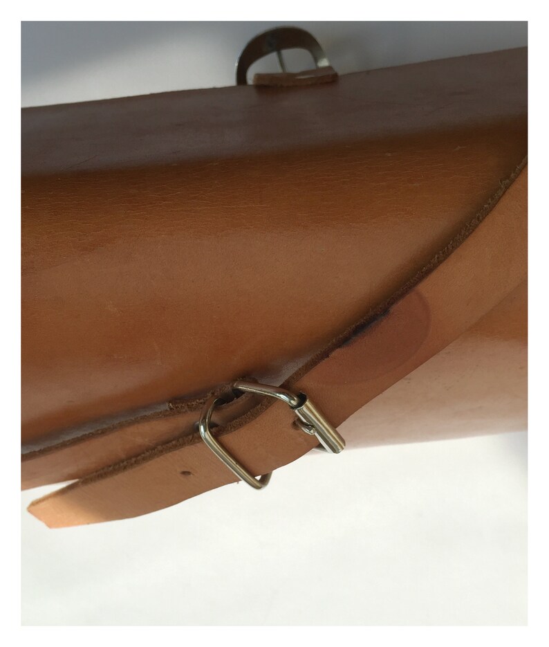 Vintage Vegetable Tan Leather Shoulder Bag Vegetable Tan Leather Tan
