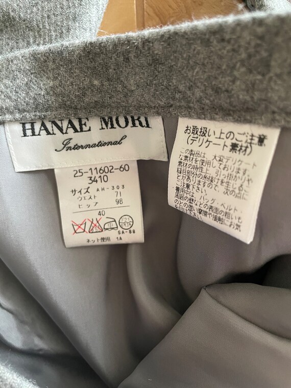 Hanae Mori Wool Cashmere Grey Blazer Skirt Suit |… - image 8