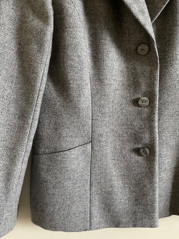 Hanae Mori Wool Cashmere Grey Blazer Skirt Suit |… - image 5