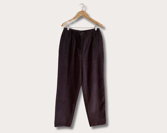 Vintage Chocolate Brown Espresso Corduroy Pants Trousers | Brown Corduroy | Vintage Wide Whale Chocolate Brown Corduroy Trousers