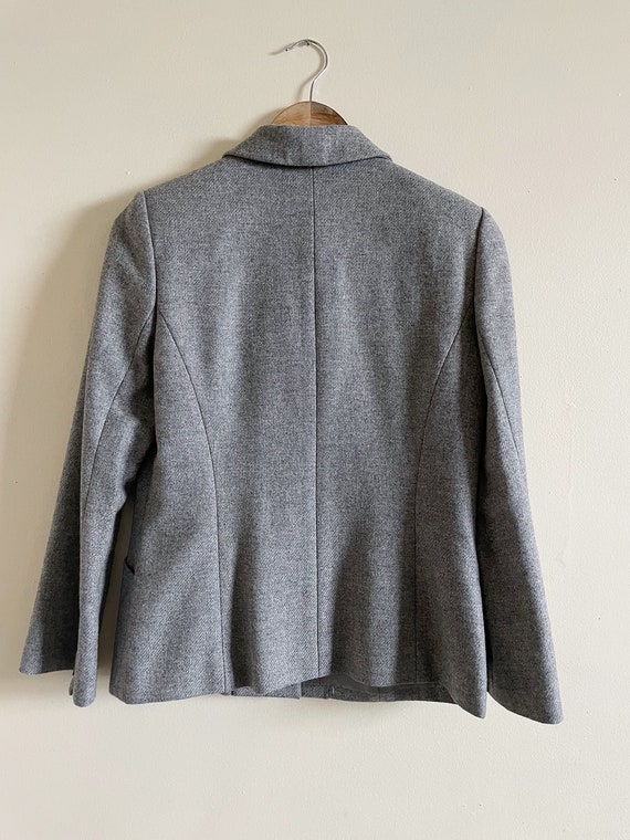 Hanae Mori Wool Cashmere Grey Blazer Skirt Suit |… - image 9