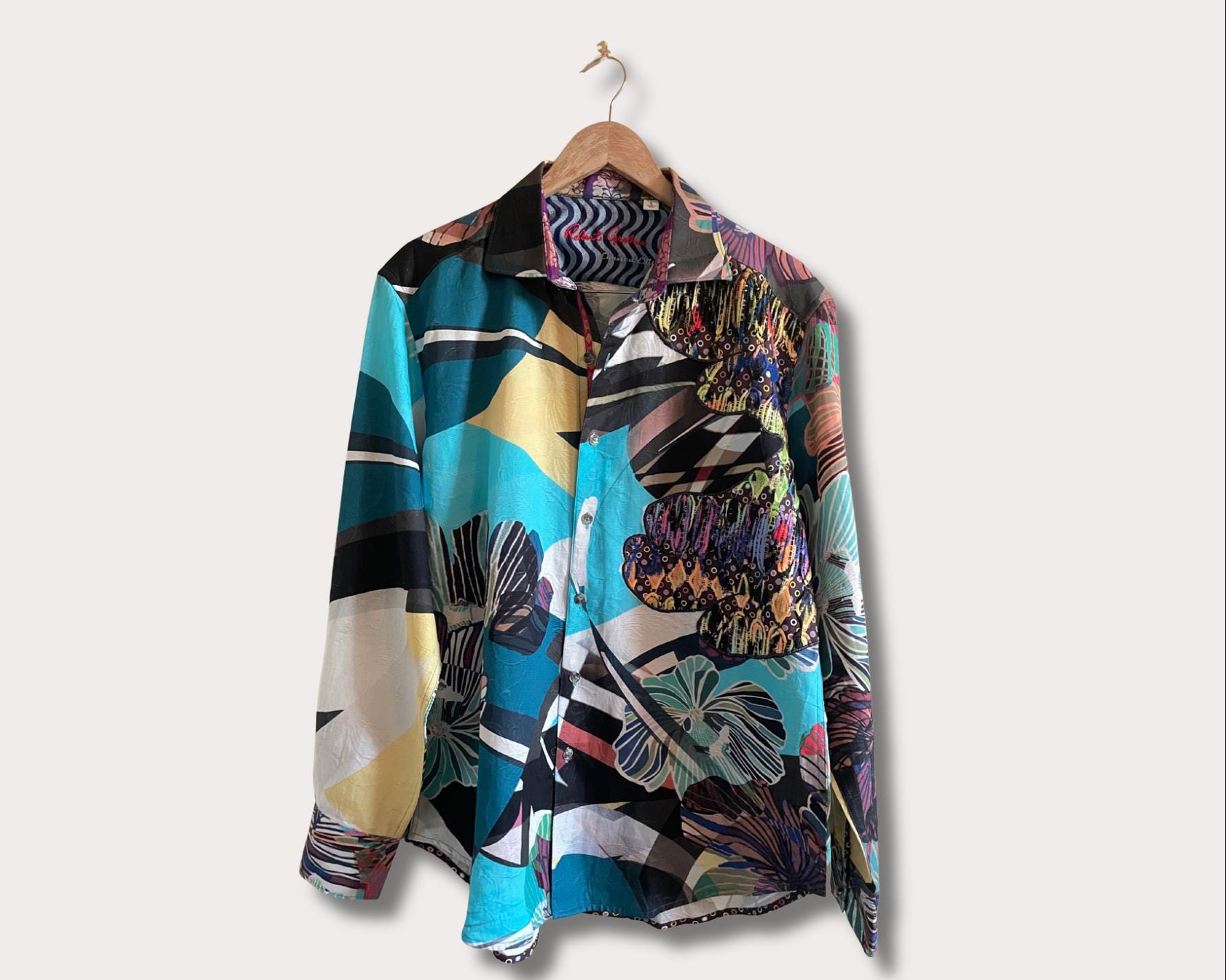 Chemisier Homme Robert Graham Vintage - Imprimé Floral Taille M - Occasion Très Bon état, Coton