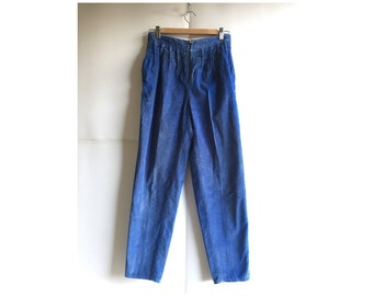 Vintage Rare Wide Wale Corduroy Cobalt Blue 80s Trousers, Bill Cunningham Blue Pants, Wide Whale Corduroy, Indigo Corduroy, Vintage Corduroy