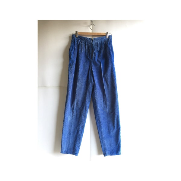 Vintage Rare Wide Wale Corduroy Cobalt Blue 80s Trousers, Bill Cunningham Blue Pants, Wide Whale Corduroy, Indigo Corduroy, Vintage Corduroy