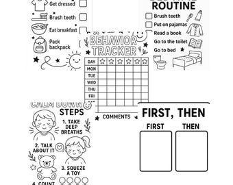 Printable Routine & Behavior Charts for Kids: Visual Supports (Digital Download)