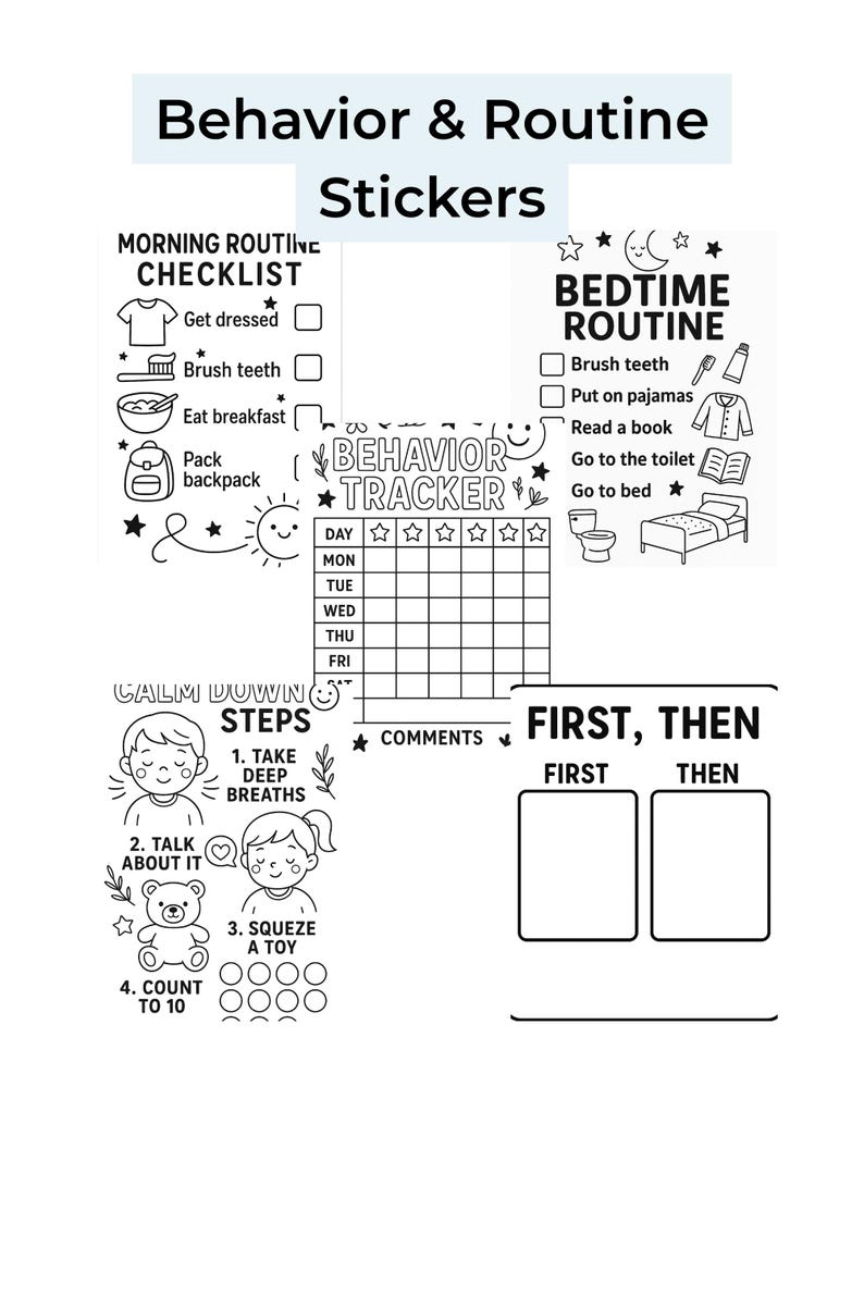 Printable Routine & Behavior Charts for Kids: Visual Supports (digital ...
