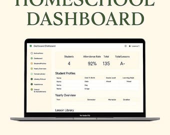 Homeschool Dashboard | Lesson Planner | Attendance Tracker | Grade Book | Student Organizer | Homeschool Record Keeper