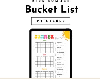 Kids Summer Bucket List – Fun Activities Printable (PDF)