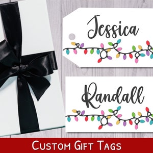 Christmas Gift Tags Printable - Christmas Treat Bag Tag - Holiday Tags Printable - Editable Christmas Tags - Christmas Lights WPW010