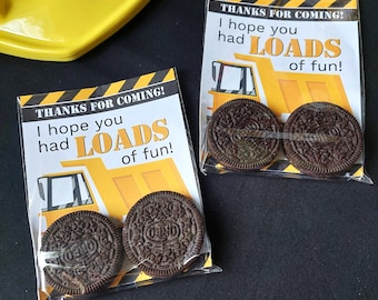 Construction Birthday Favor Tags: Dump Truck Party (PDF) Kids Party Favors