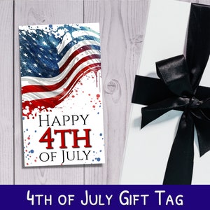 Printable 4th of July Tags - Patriotic Gift Tag - Red White And Blue - Independence Day Tag - Favor Tag - WPW008