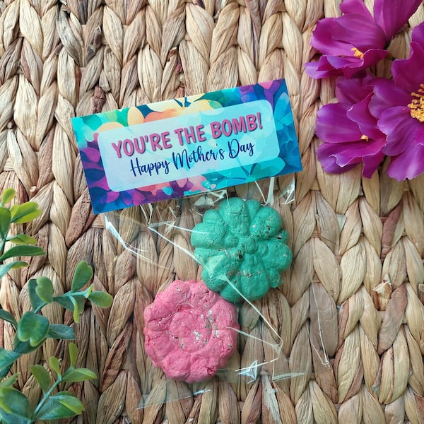 Fête des Mères Seed Paper - Seed Bomb Favors - Happy Mothers Day Printable - Mothers Day Treat Topper - Rainbow Watercolor Flowers WPW007