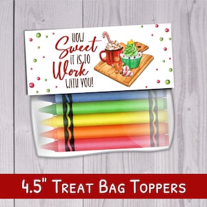 Christmas Tag For Coworker - Christmas Treat Bag Toppers Printable - Christmas Goodie Bag Label - Christmas Party Favor - WPW010