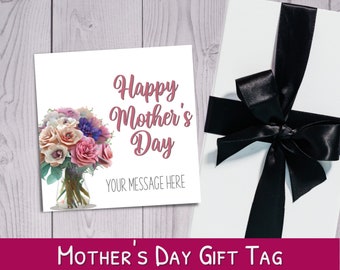 Happy Mother's Day Tag - Mother's Day Gift Tags Printable - Floral Gift Tag - Cookie Tag - Flower Tag - WPW007