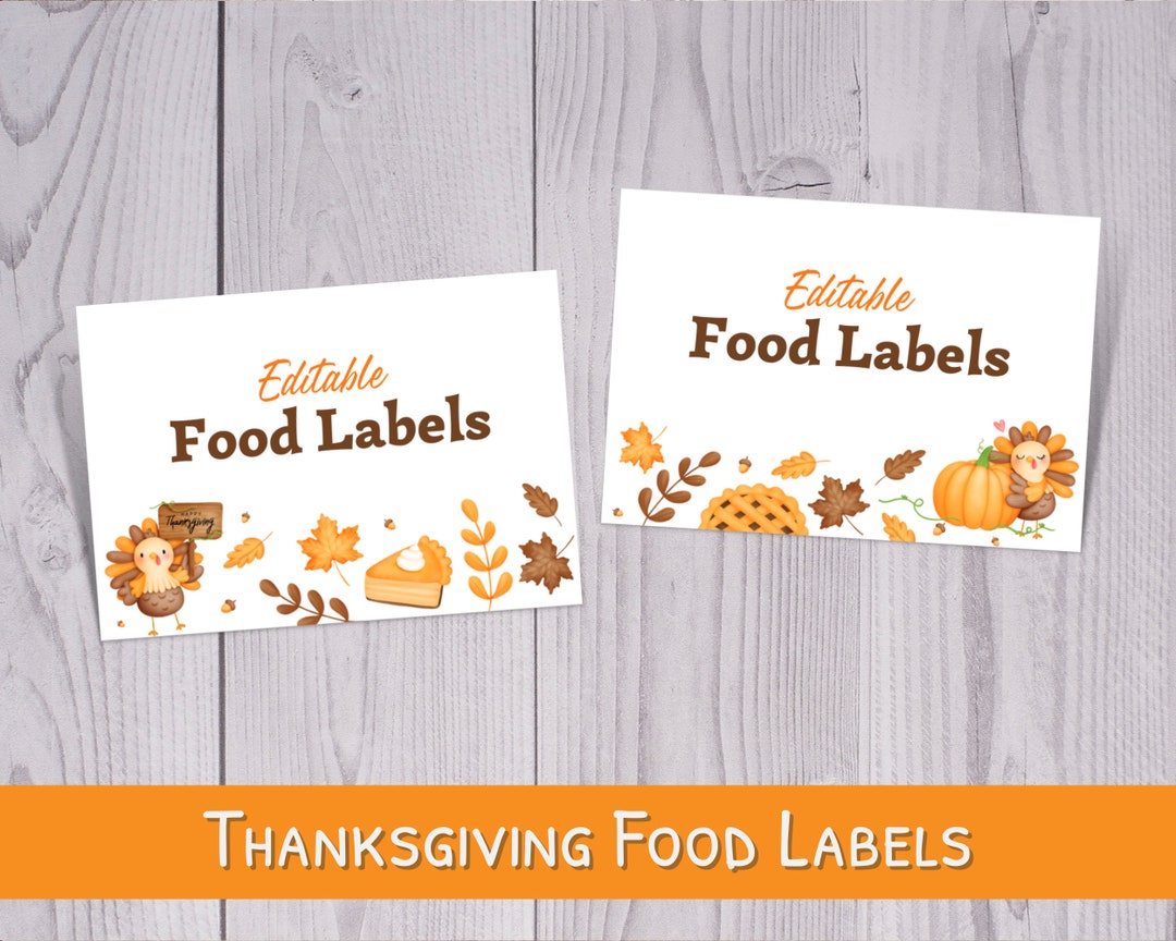Thanksgiving Food Labels Printable - Fall Food Tents - Editable Table ...