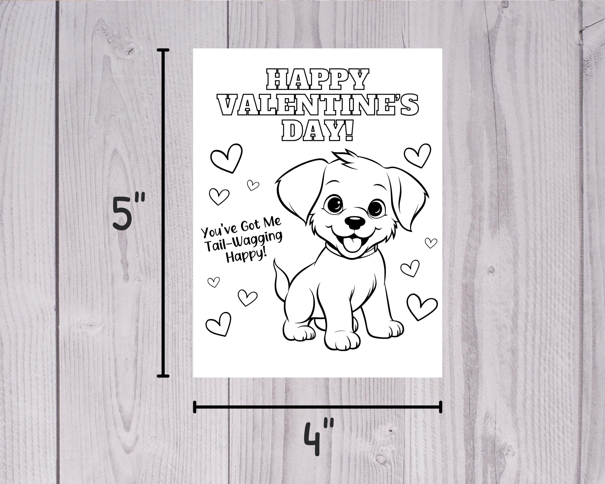 DIY Valentine's Day Coloring Card Kits for Kids - Assembled Non-candy ...