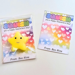 Assembled Squish Valentine Cards for Classroom - Non-Candy Fidget Toy Gift Set for Kids & Students