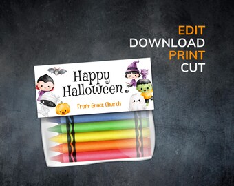 Halloween Monster Treat Topper: Editable Party Favor (PDF)