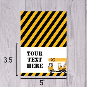 Construction Party Food Labels Printable Construction Food Tent Construction Birthday Party Food Labels WPW009 image 2
