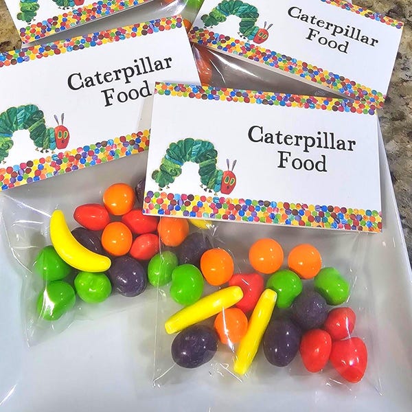 Hungry Caterpillar Party Favor: Fruit Candy Treat Bag