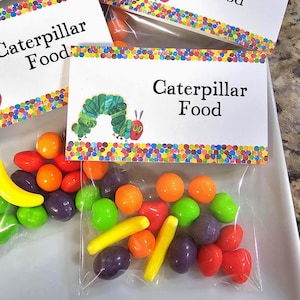 Hungry Caterpillar Treat Bag Topper: Eric Carle Party Favor (PDF) image 1