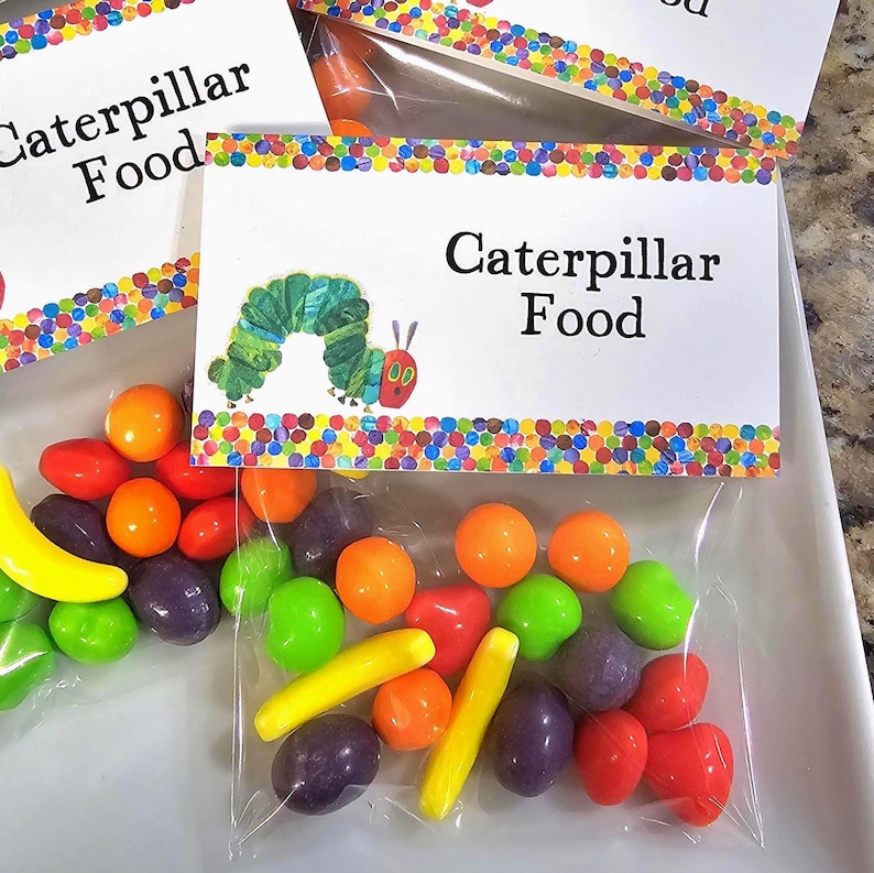 Hungry Caterpillar Treat Bag Topper: Eric Carle Party Favor (PDF) image 1