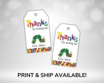 Hungry Caterpillar Thank You Tags: Editable Classroom Favor (Digital Download)
