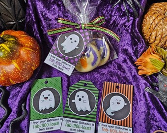 Halloween Ghost Treat Tags Printable - Cute Halloween Tags - Trick Or Treat Favors - Printable Happy Halloween Tags WPW005