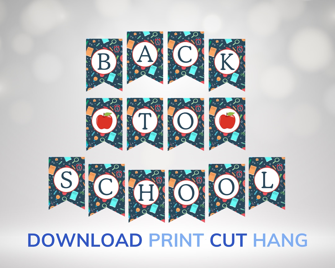 Back to School Banner Printable First Day of School Back to School ...