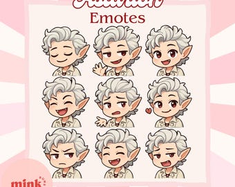 Astarion Baldur's Gate 3 Gaming Streamer Twitch Discord YouTube Emote Pack