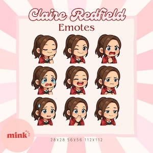 Claire Redfield Resident Evil 2 Remake Gaming Streamer Twitch Discord YouTube Emote Pack