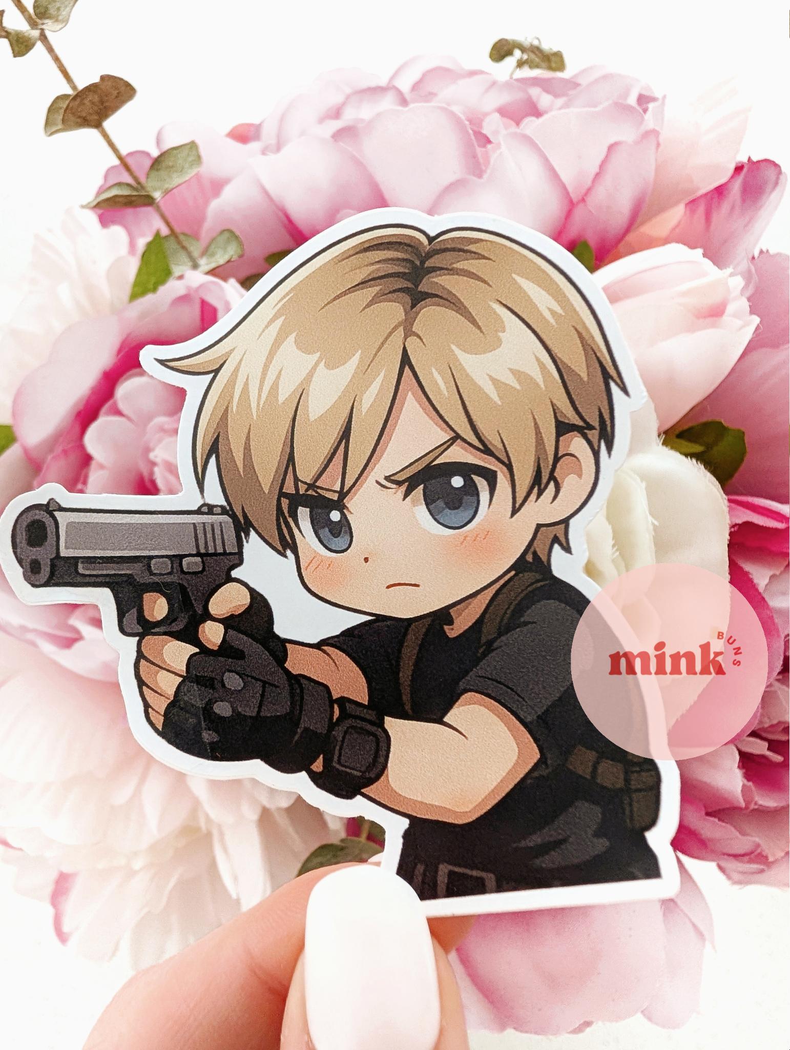 Leon Kennedy Chibi Resident Evil Kawaii Merch Laptop Kindle PC