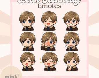 Leon Kennedy Resident Evil 4 Remake Gaming Streamer Twitch Discord YouTube Emote Pack