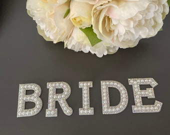 Pearl bride letters | rhinestones lettering | Pearl lettering | bride | DIY Bride |