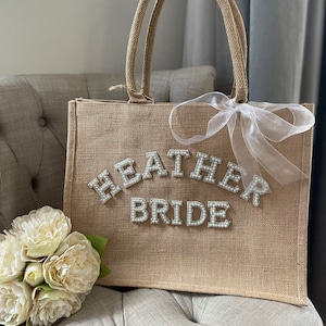 Wedding Jute Bag| Personalised Bride To Be Bag| personalised Jute Bag | Hen Party Bags| Personalised Bride To Be Gift |