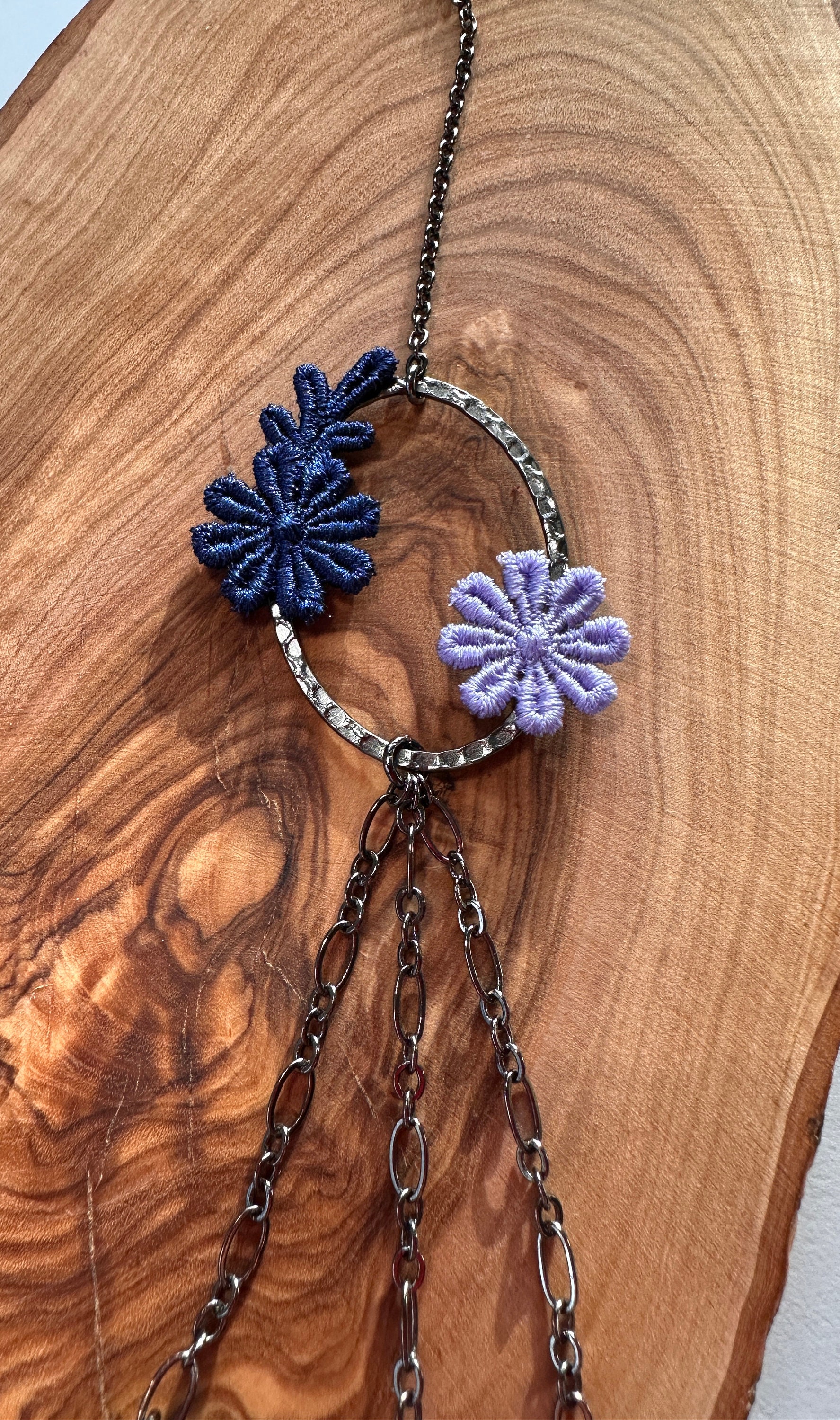 Flower Cord Necklace in Blue — Sunloom