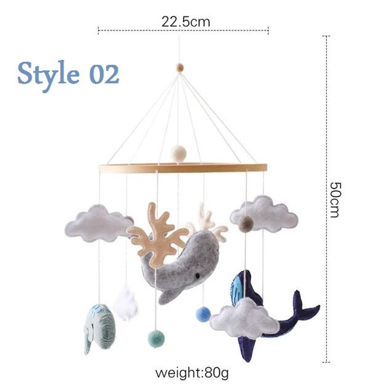 Whale Themed Baby Mobile, Nursery Mobile, Baby Room Decor, Nursery