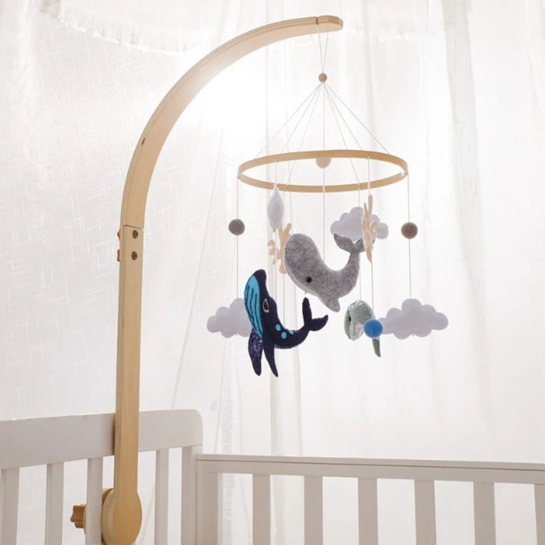 Whale Themed Baby Mobile, Nursery Mobile, Baby Room Decor, Nursery