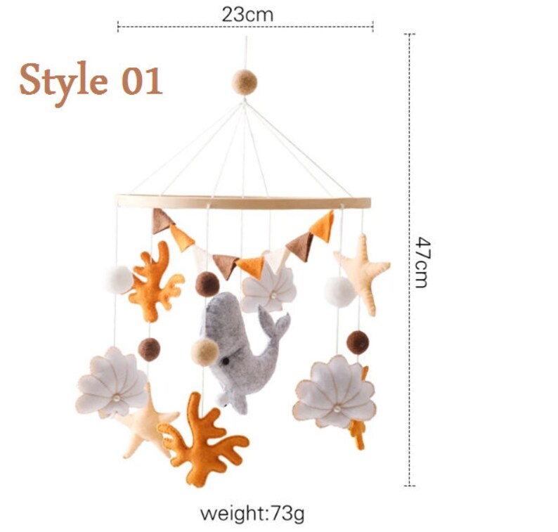 Whale Themed Baby Mobile, Nursery Mobile, Baby Room Decor, Nursery